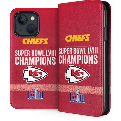 NFL Chiefs Super Bowl LVIII Champions iPhone 14 Plus Folio Case